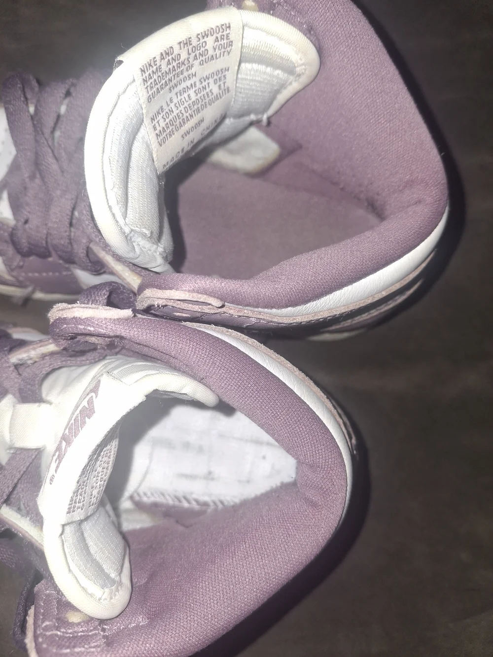 Nike Dunk High in White and Mauve
